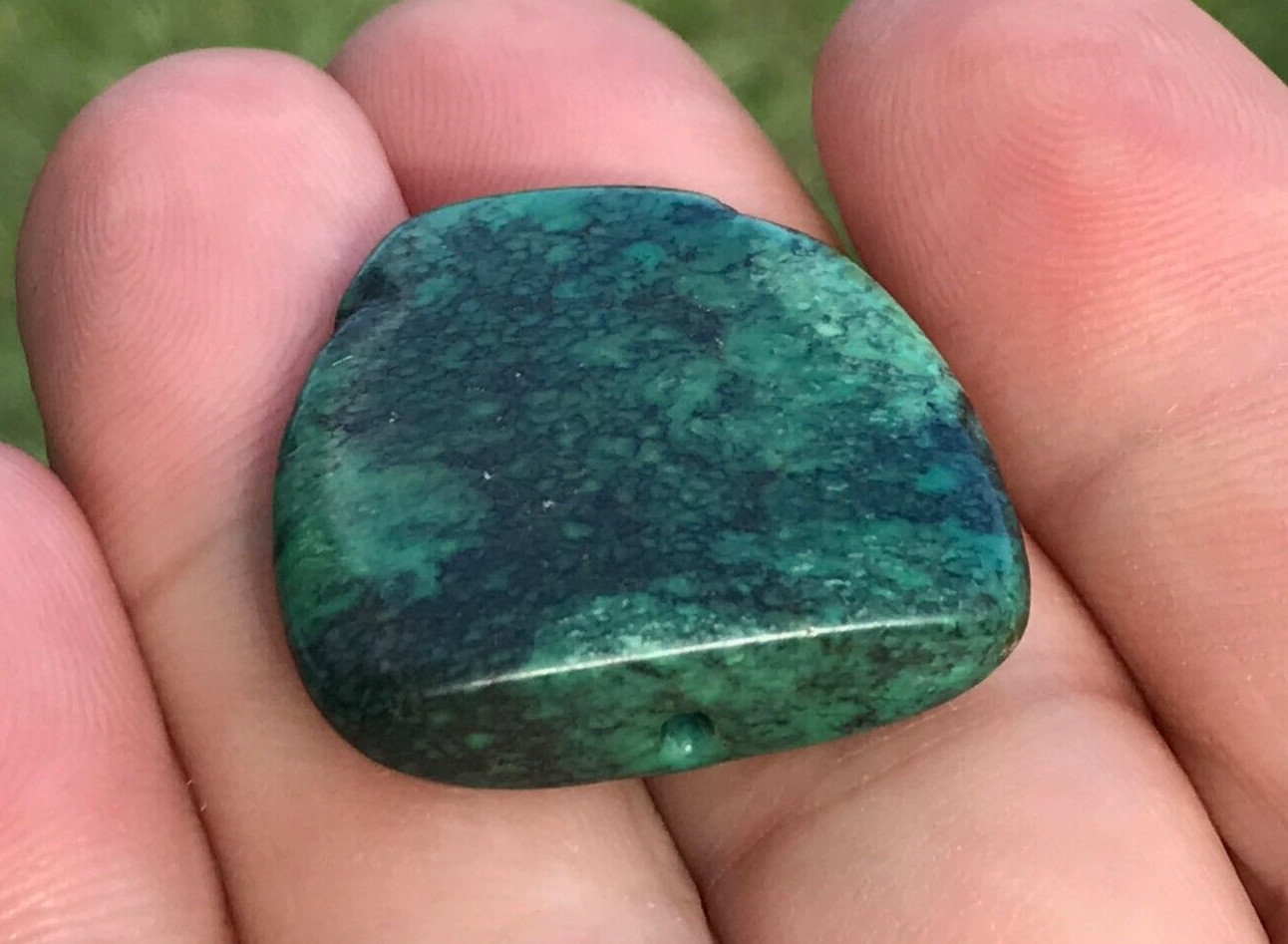 ANTIQUE RARE VERY OLD TIBETAN TURQUOISE BEAD - BEAUTIFUL WORN PATINA