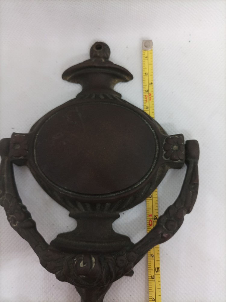 Antique Solid Brass Door Knocker Rams Head With Floral