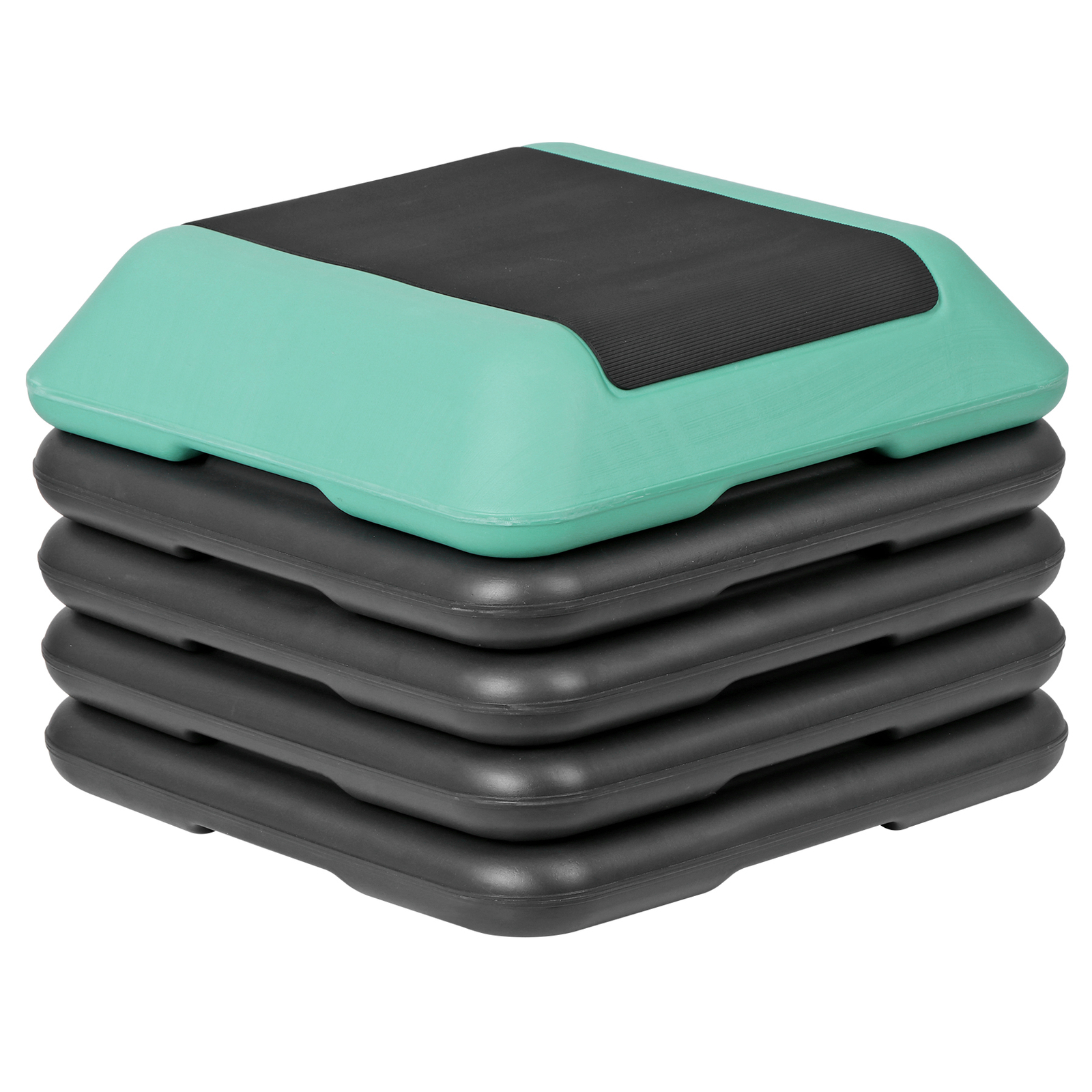 16"x16" Adjustable High Step Aerobic Platform with 4 Risers for Exercise Green