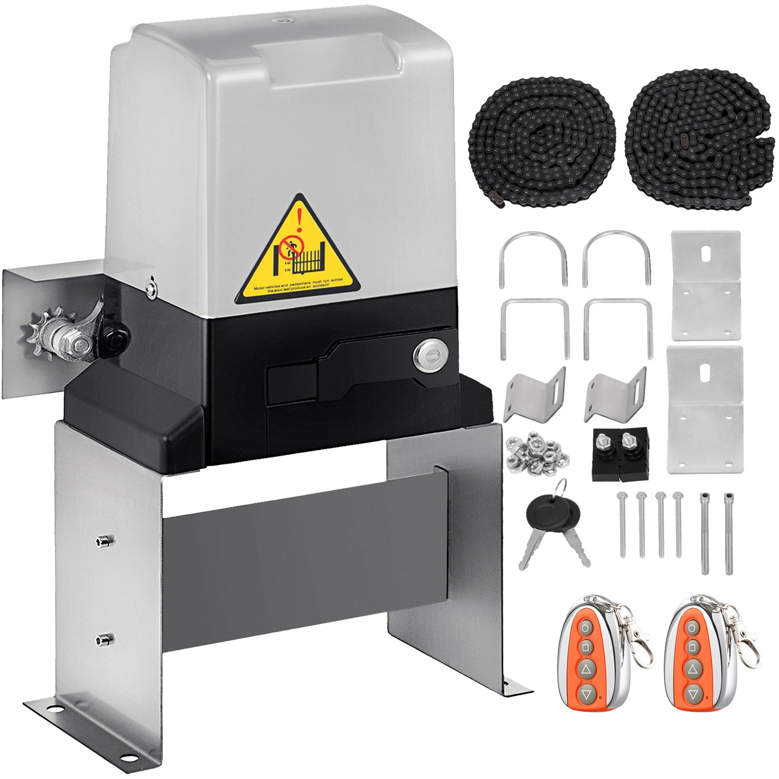 1400Lbs Sliding Gate Opener Electric Gate Operator Automatic Motor w/ 2 Remotes