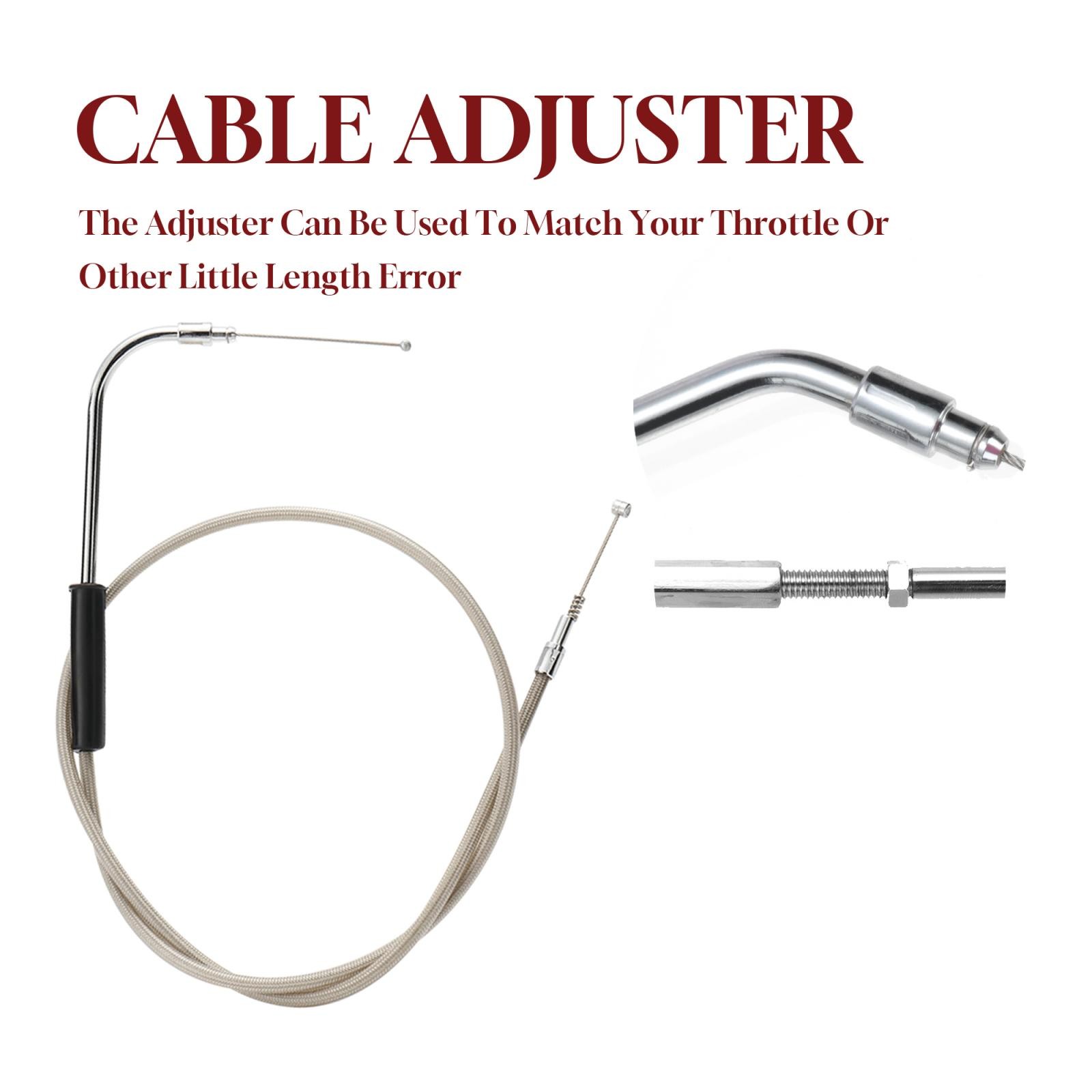 Sportster 40" Stainless Steel Braided Throttle & Idle Cable Kit for Harley 04-06