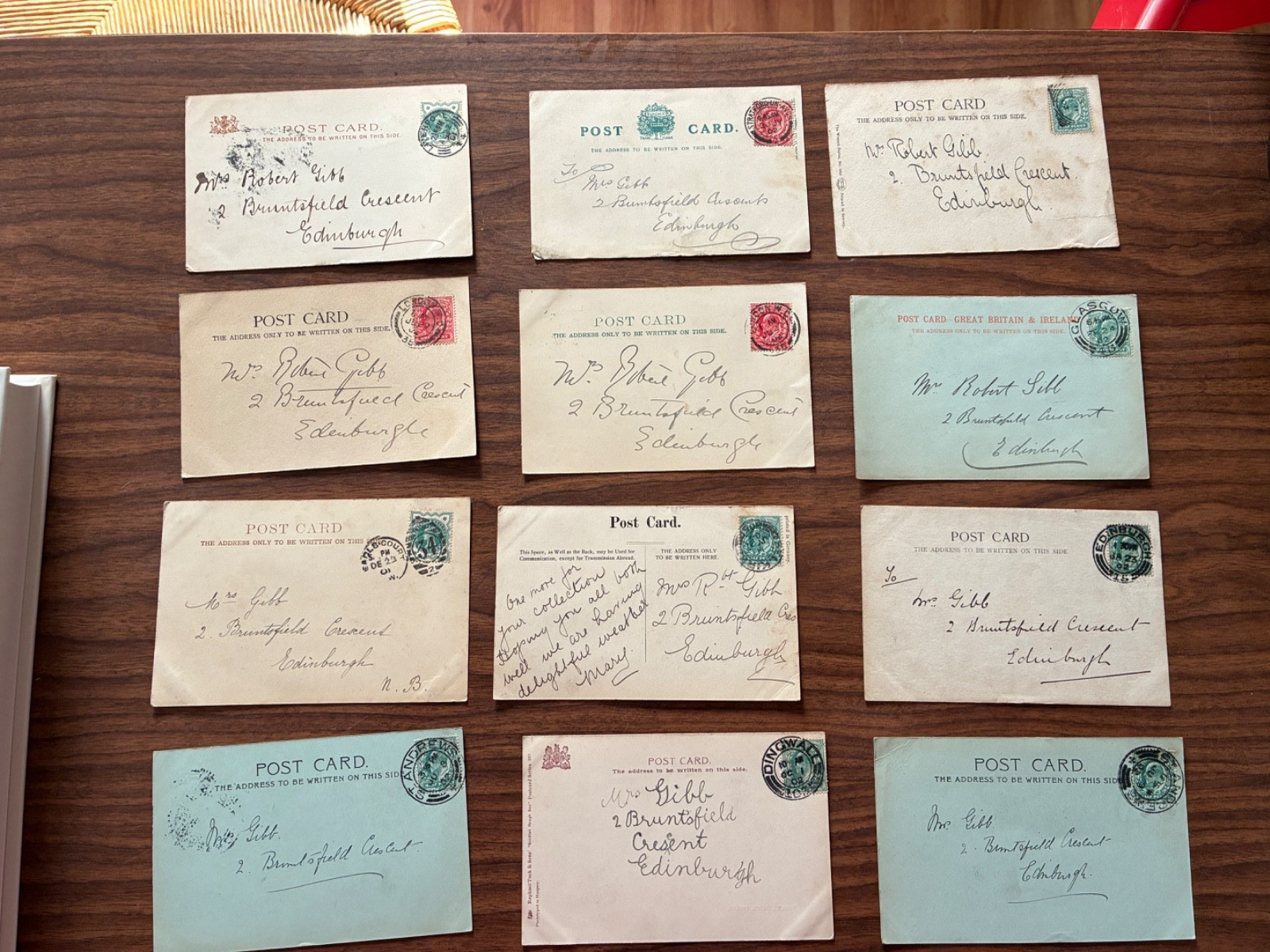 27 Postcards Mrs. (Maggie) Robert Gibbs Scottish Painter Scotland England 1903