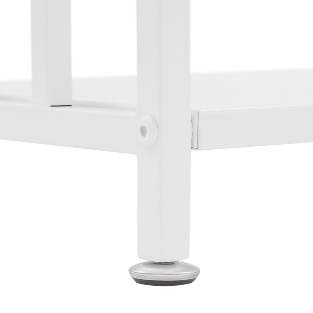 Open Shelf Bookcase, 3-Tier Display Rack, White, Baking Paint, Floor Mount