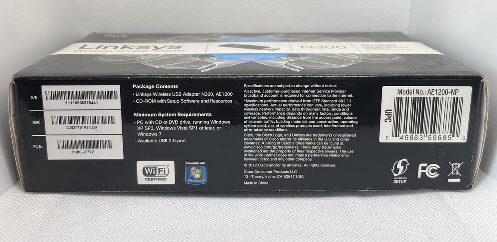 Linksys AE1200 Wireless-N USB (AE1200NP) Wireless Adapter