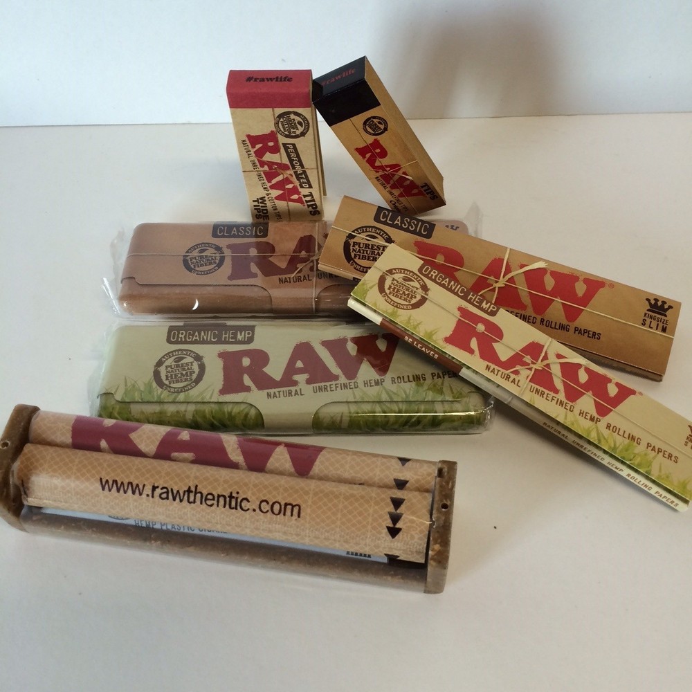 "RAWTHENTIC" RAW ROLLING PAPER KING SIZE BUNDLE - ROLLER +PAPERS +TIPS +TINS