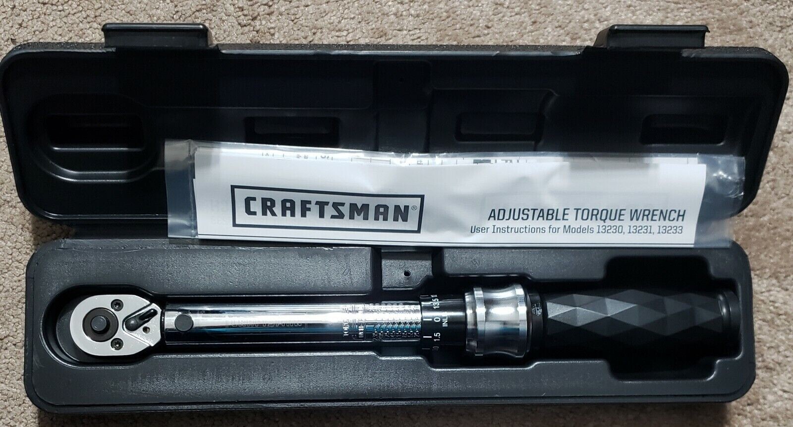 NEW Craftsman 3/8 Drive Micro-Clicker Torque Wrench 25-250 IN-LB Soft Grip