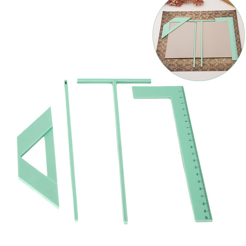 4Pcs/Set Bookbinding Ruler Cover Guide Binding Tool ScrapBooking Album Making