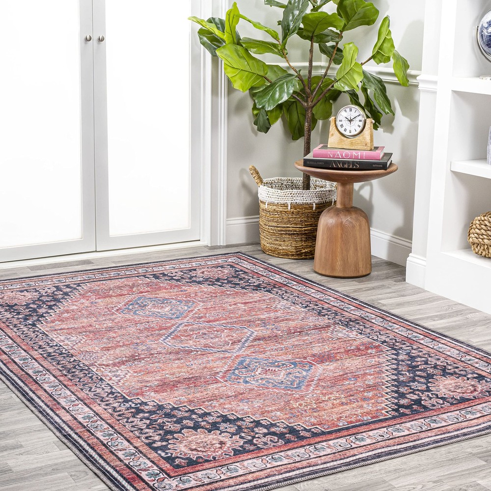 JONATHAN Y Machine Washable 7'10" x 10' (Rectangular), Dalyan-terra/Navy