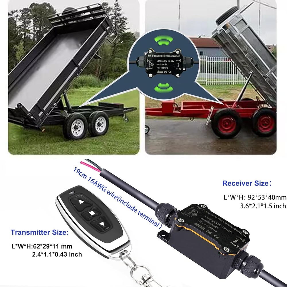 Forward Reverse Switch,DC12V-48V Waterproof Linear Actuator Remote Control...