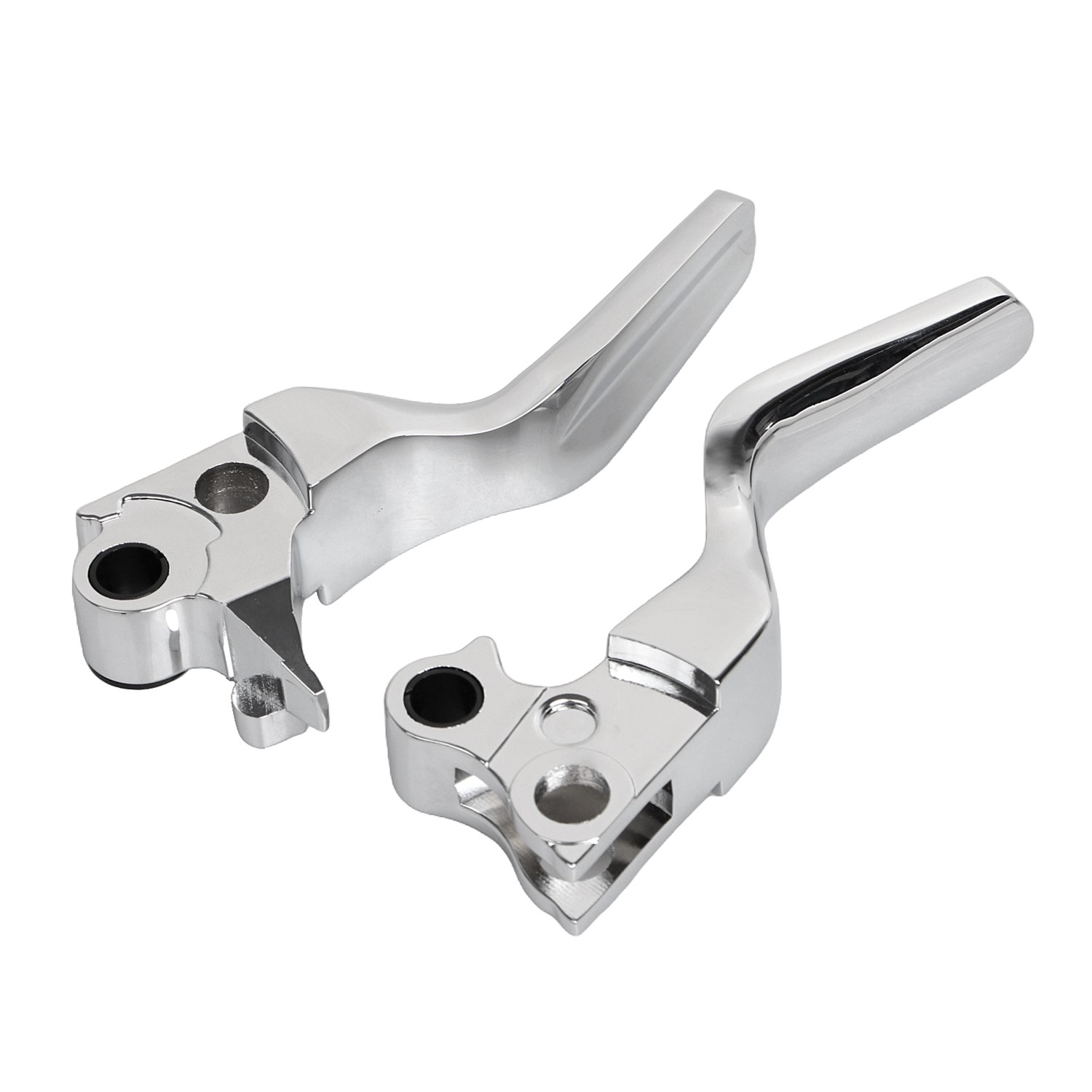 Chrome Shorty Brake Clutch Levers For Harley Softail Dyna Road King EFI FLHRI