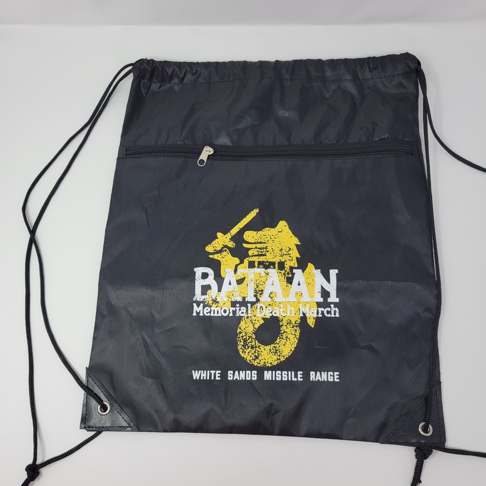Bataan Memorial Death March Drawstring Backpack White Sands Missile Range Bag