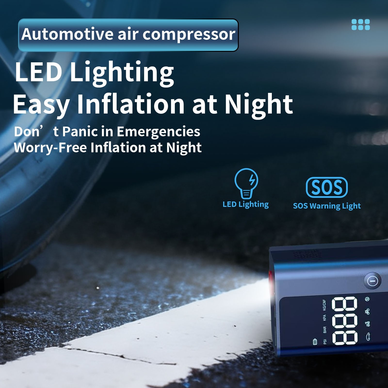 Upgrade Auto Tyre Inflator Air Pump Car Compressor Electric Portable Power Bank