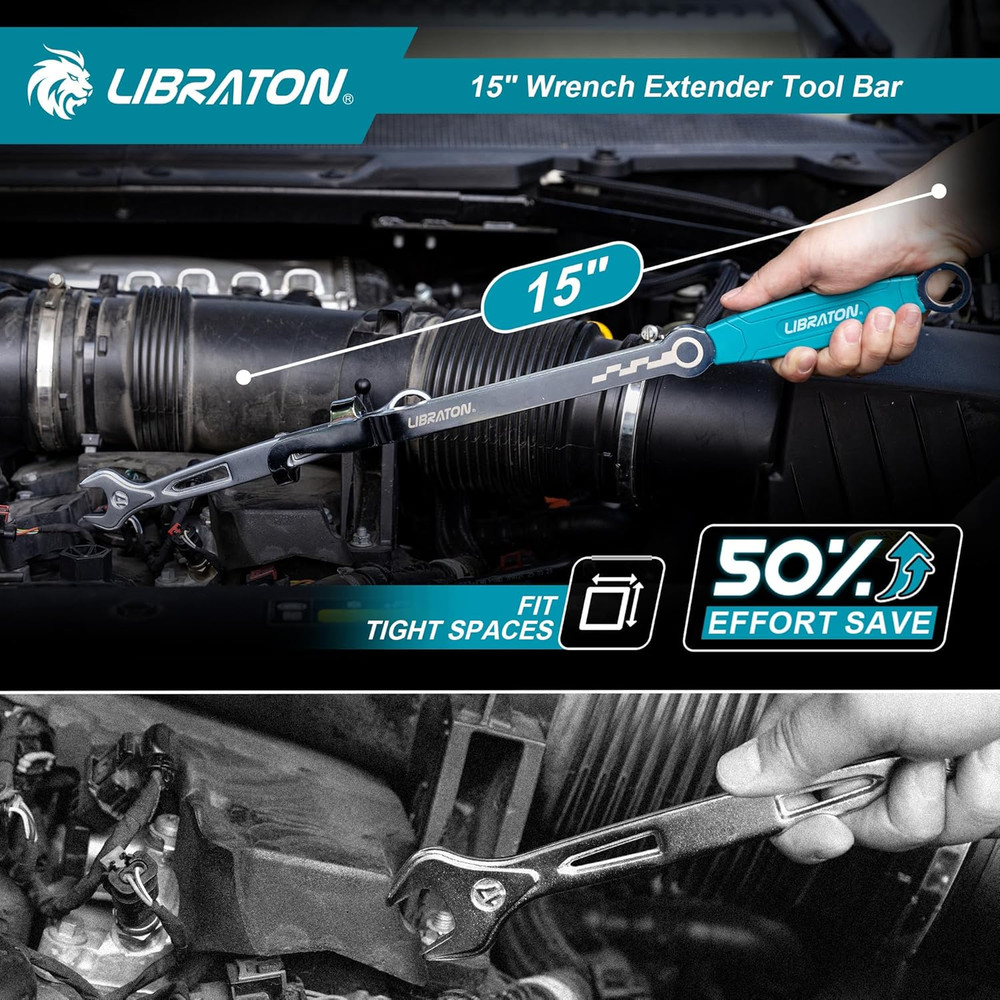 15" Extender Tool Bar, Heavy Duty Universal Extender for Maximum Leverage, Ext
