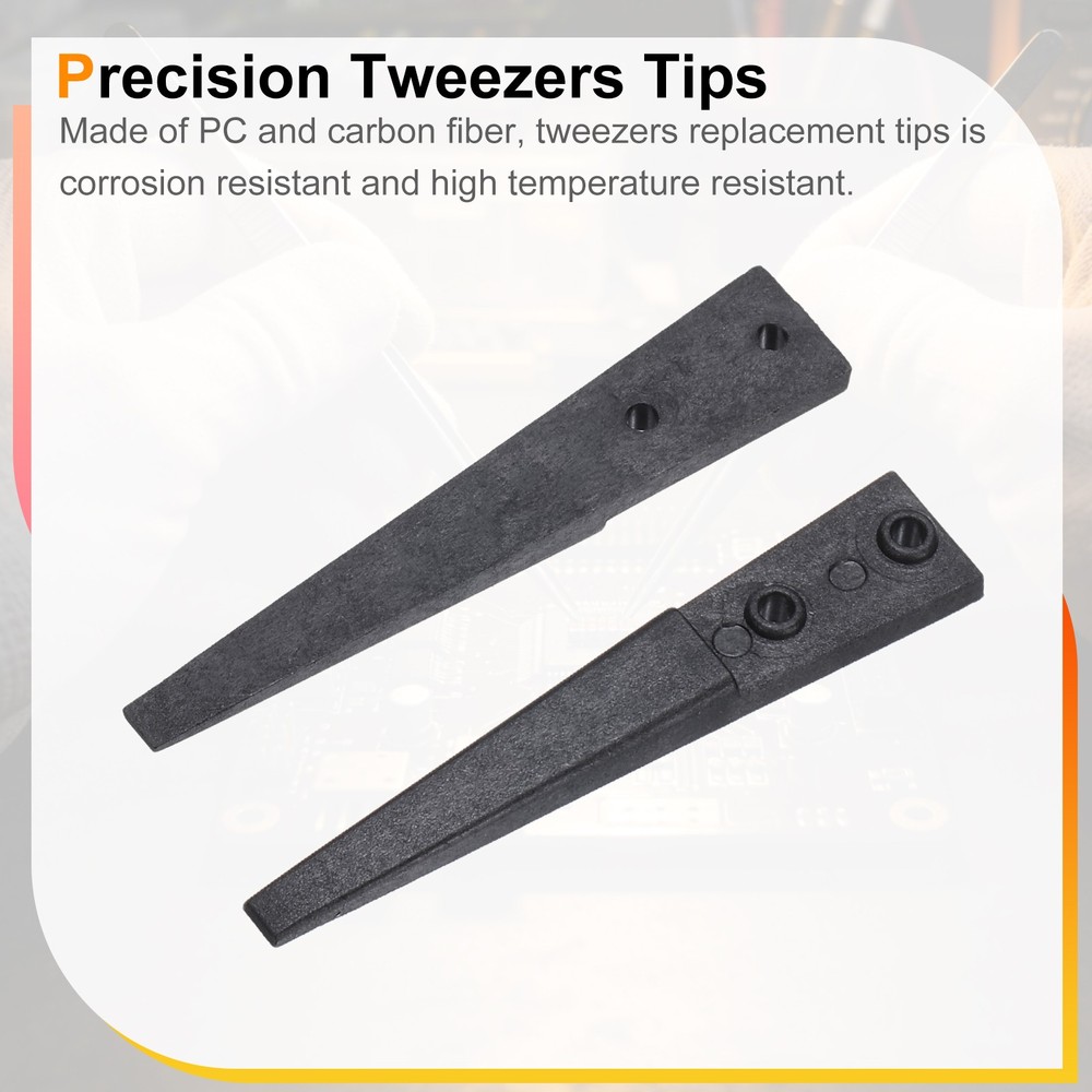 Model 2A Carbon Fiber Precision Tweezers Replacement Tip Set, Black
