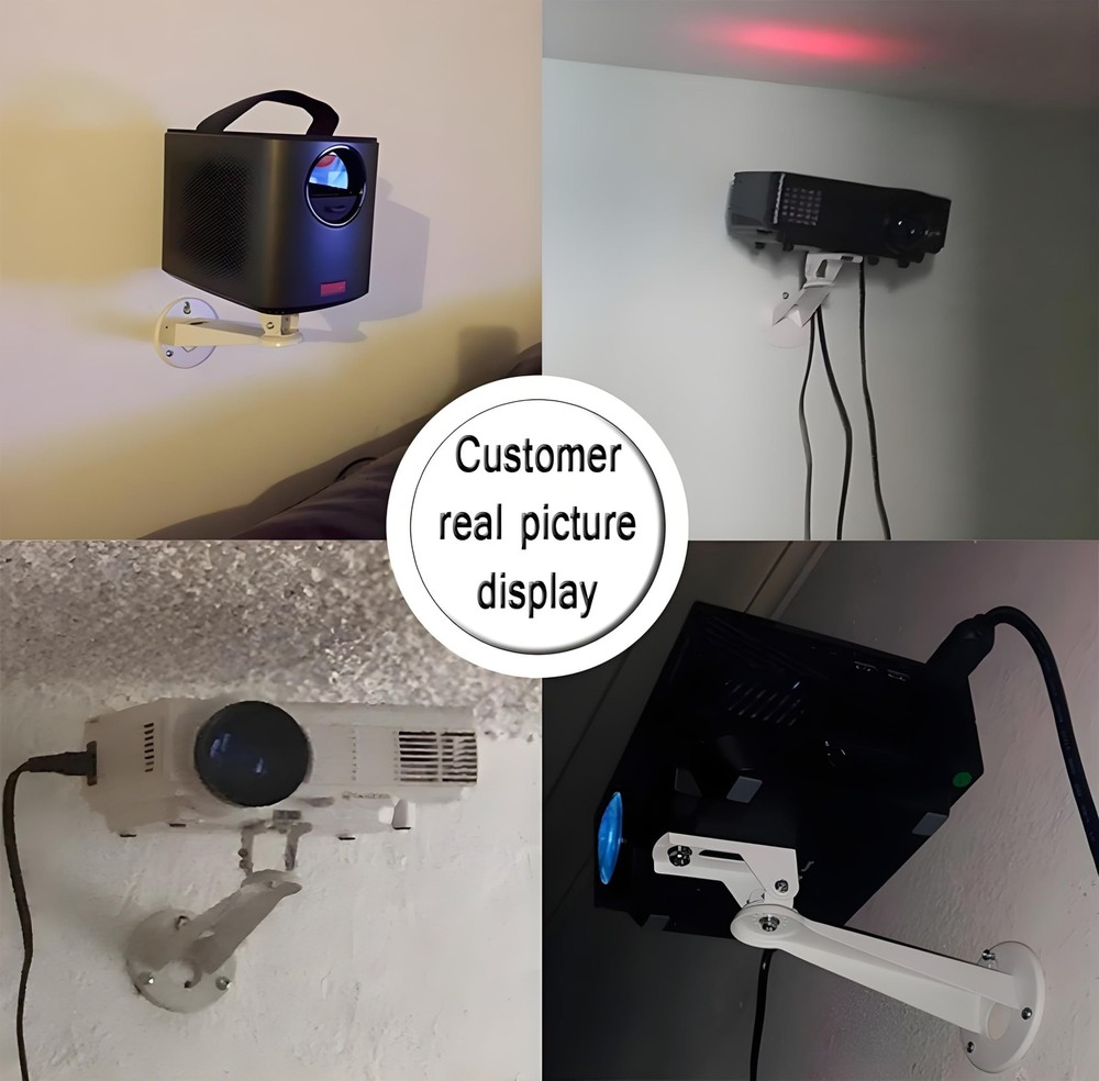 Mini Projector Wall Mount 360° Rotation 7.8” Length 11 lbs Load Projector Wal...