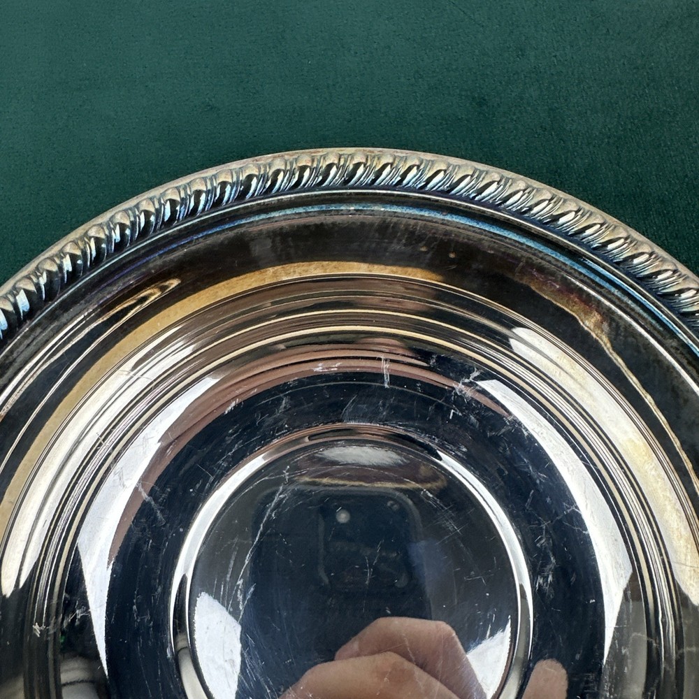 F B Rogers Beaded Edge Silver Plated Candy Dish/bowl