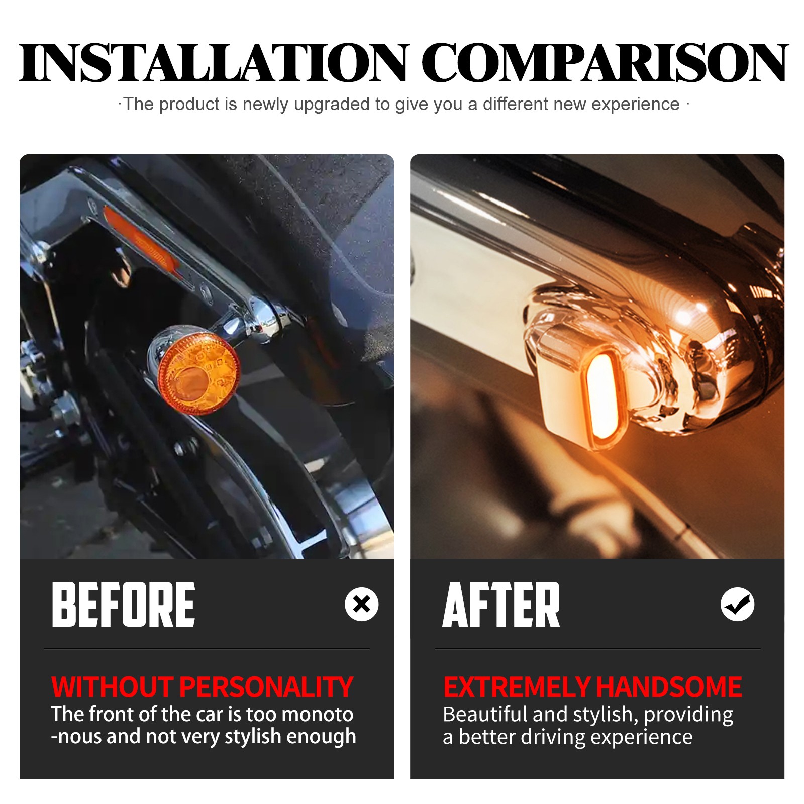 Chrome Rear Fender Strut Turn Signals LED Light For Harley Softail FXSTB 2000-25