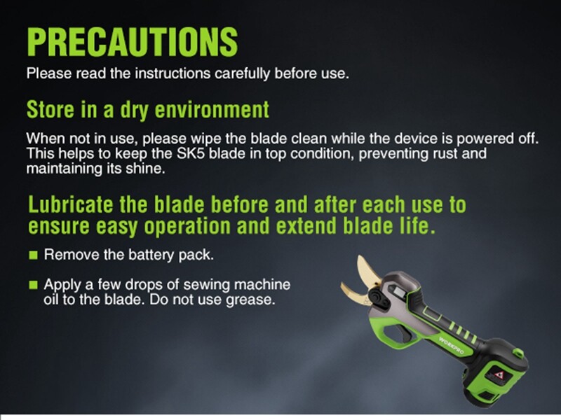WORKPRO 12V Electric Pruning Shears, Battery Powered Pruning Shears Gardening