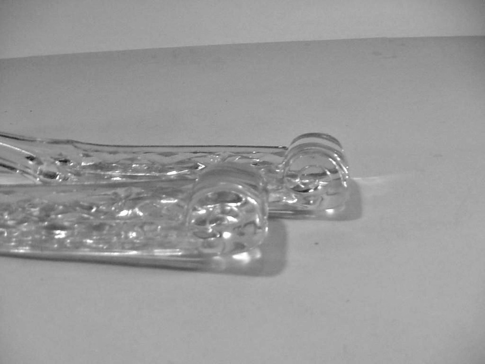 CRYSTAL CLEAR GLASS SERVING FORK & SPOON - WEXFORD PATTERN BY ANCHOR HOCKING