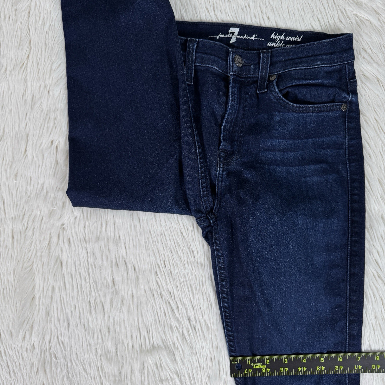 7 For All Mankind Gwenevere Dark Wash High Waist Ankle Denim Jeans Women's 26