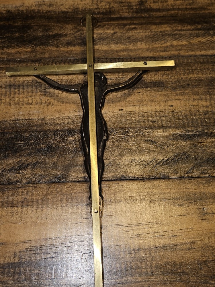 Vintage Solid Brass Crucifix / Cathloic Cross