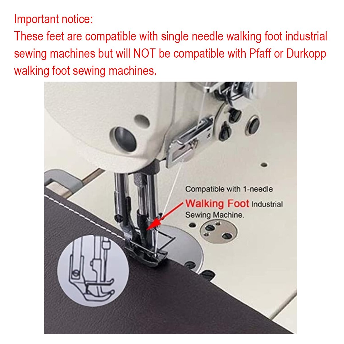 8‑Piece Walking Foot Set – Fits Consew 206RB,  225,  226R,  244 , 255 , 277