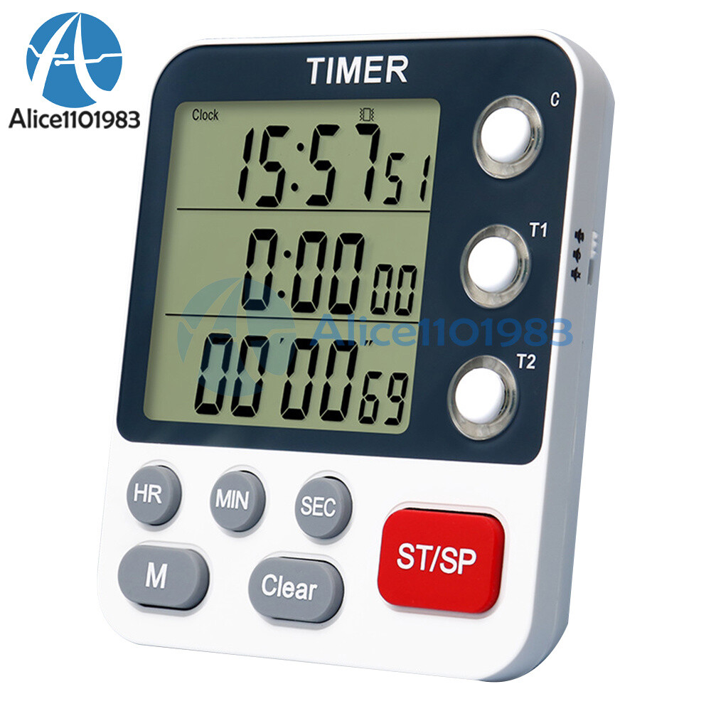 LCD Kitchen Timer 100 Hours Countdown Timer Reminder Clock Alarm Home Daily use