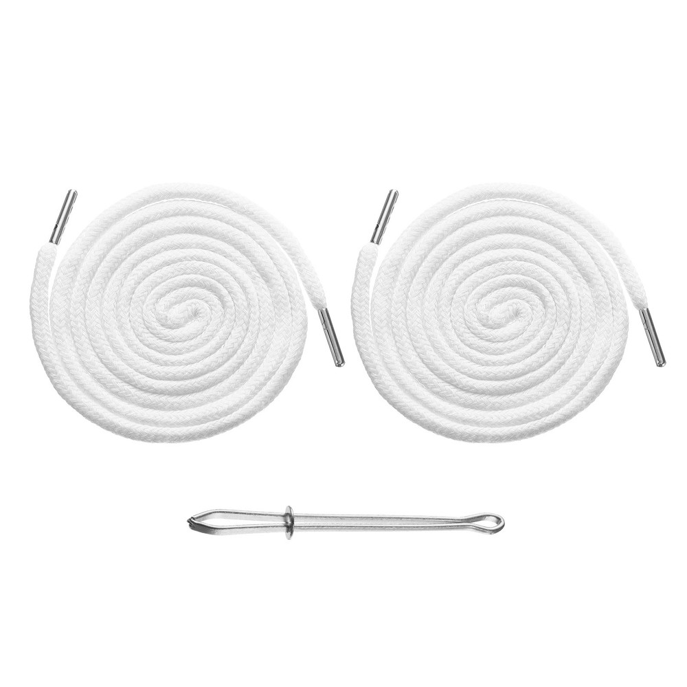 2pcs Drawstring Cords 51" Replacement Drawstring with Threader White