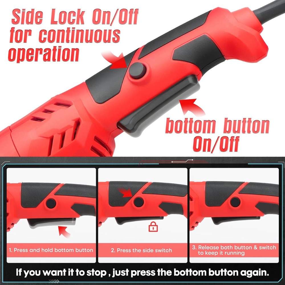 Angle Grinder Tool 7.5Amp 4-1/2 Inch, 6-Variable-Speed Grinders Power Tools, Ele