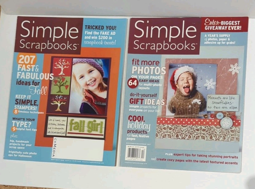 Memory Maker (5) Simple Scrapbooks (2) Magazine Lot - 2007 - 2008
