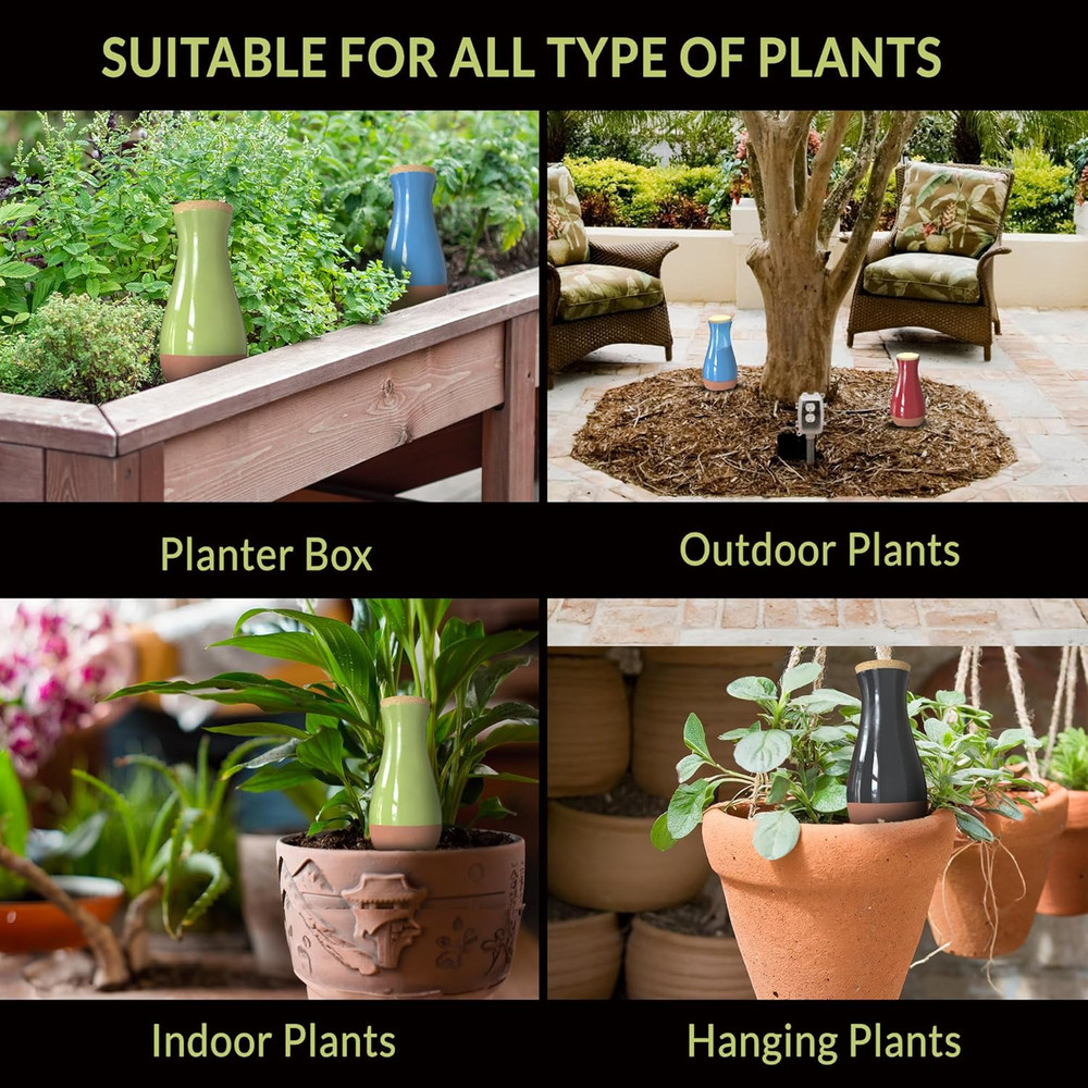 Drip Irrigation Stakes - Extra Large Improved Drip Easy-Refill 4 Week Waterer...