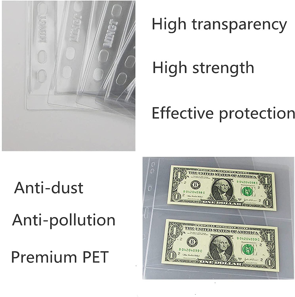 Clear Stamp Pages for Stamp Album Binder, 1 Pocket Page for Stamp Collectors, 10