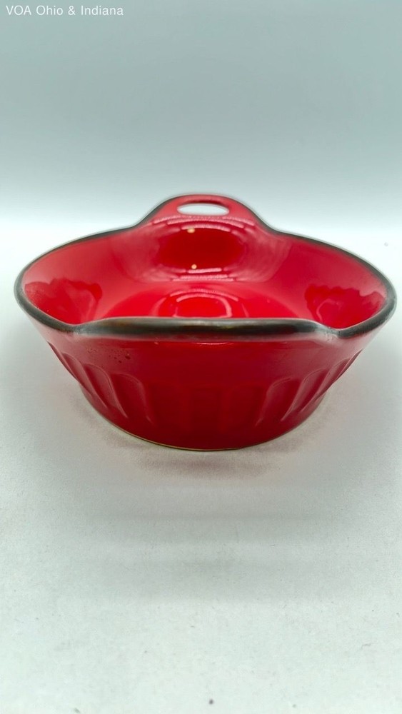 Member's Mark Red Ceramic Oval Baking Dish Ribbed Casserole