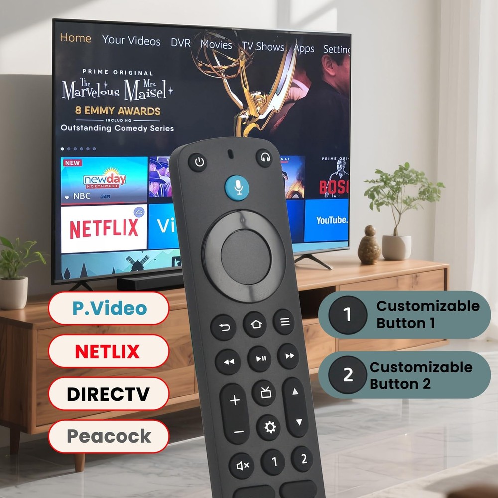 OROSAUR Voice Remote Pro with Backlit Button, Replacement for Fire Black