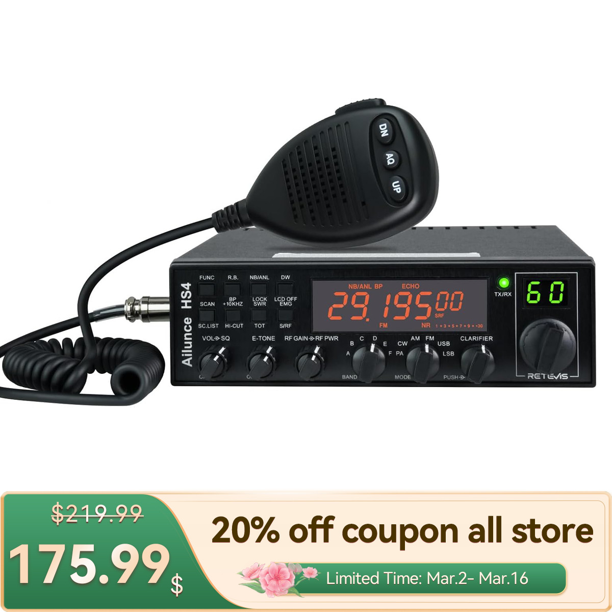 Ailunce SSB Ham Radio Base Station Transceivers Long Rang Mobile Radio Car Radio