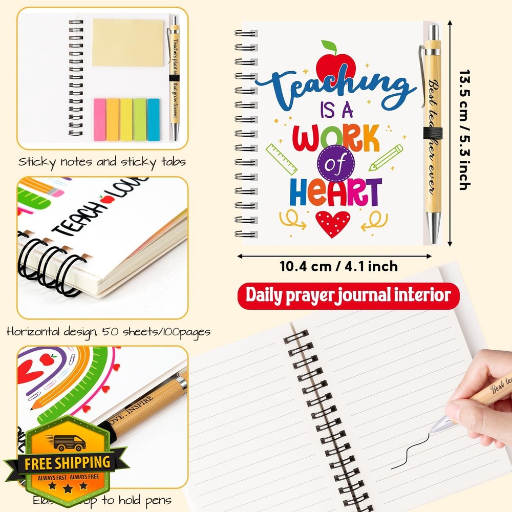 ANGOLIO 12 Teacher Appreciation Notebook Pen Gift Bulk