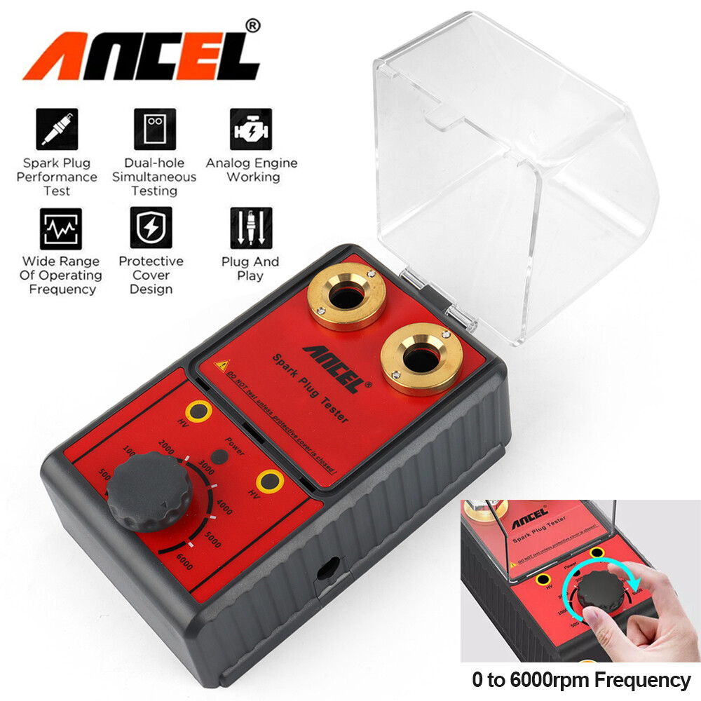 Dual Hole Car Spark Plug Tester Adjustable Detector Ignition Diagnostic Tools US