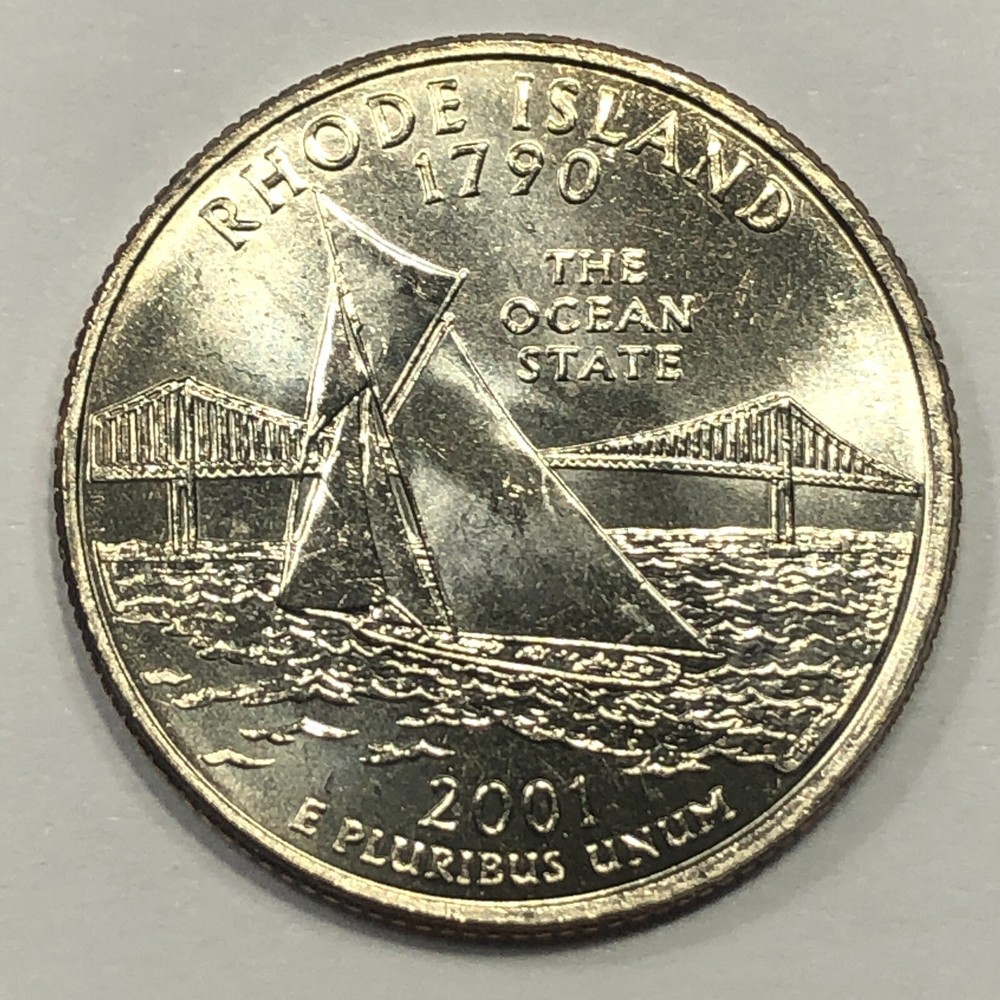 2001 D - Rhode Island Statehood Quarter Dollar