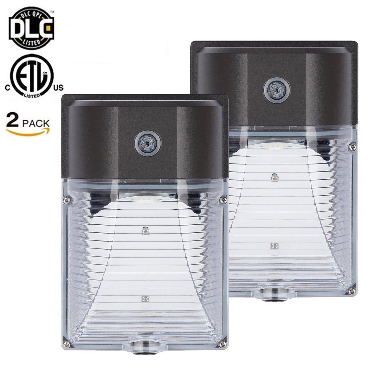 2-PACK Outdoor LED Wall Pack  26Watt 5000K Waterproof with dusk to Dawn Sensor