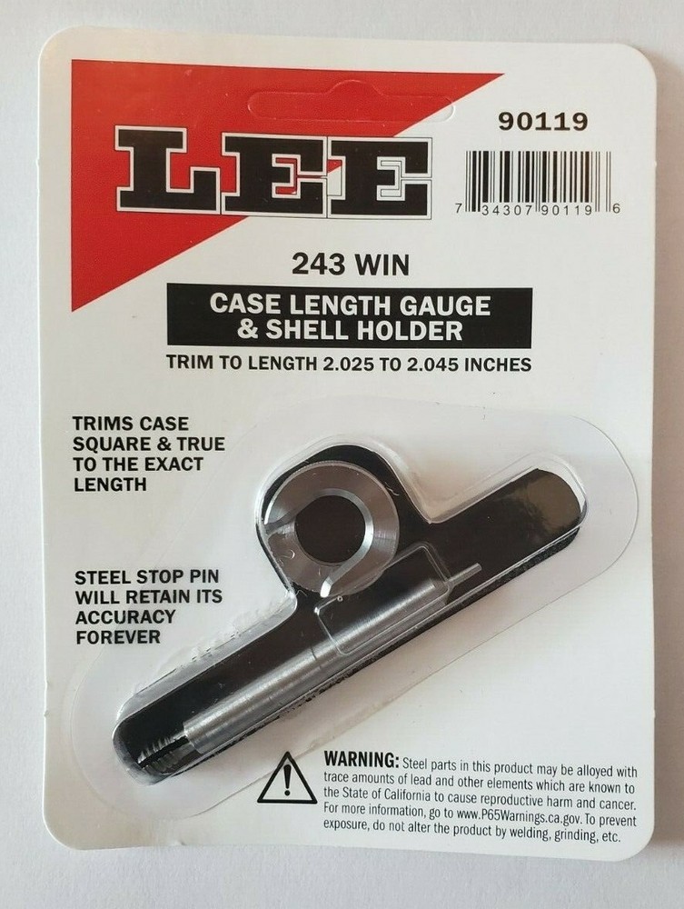 Lee 90119 Case Length Gauge and Shellholder 243 Win