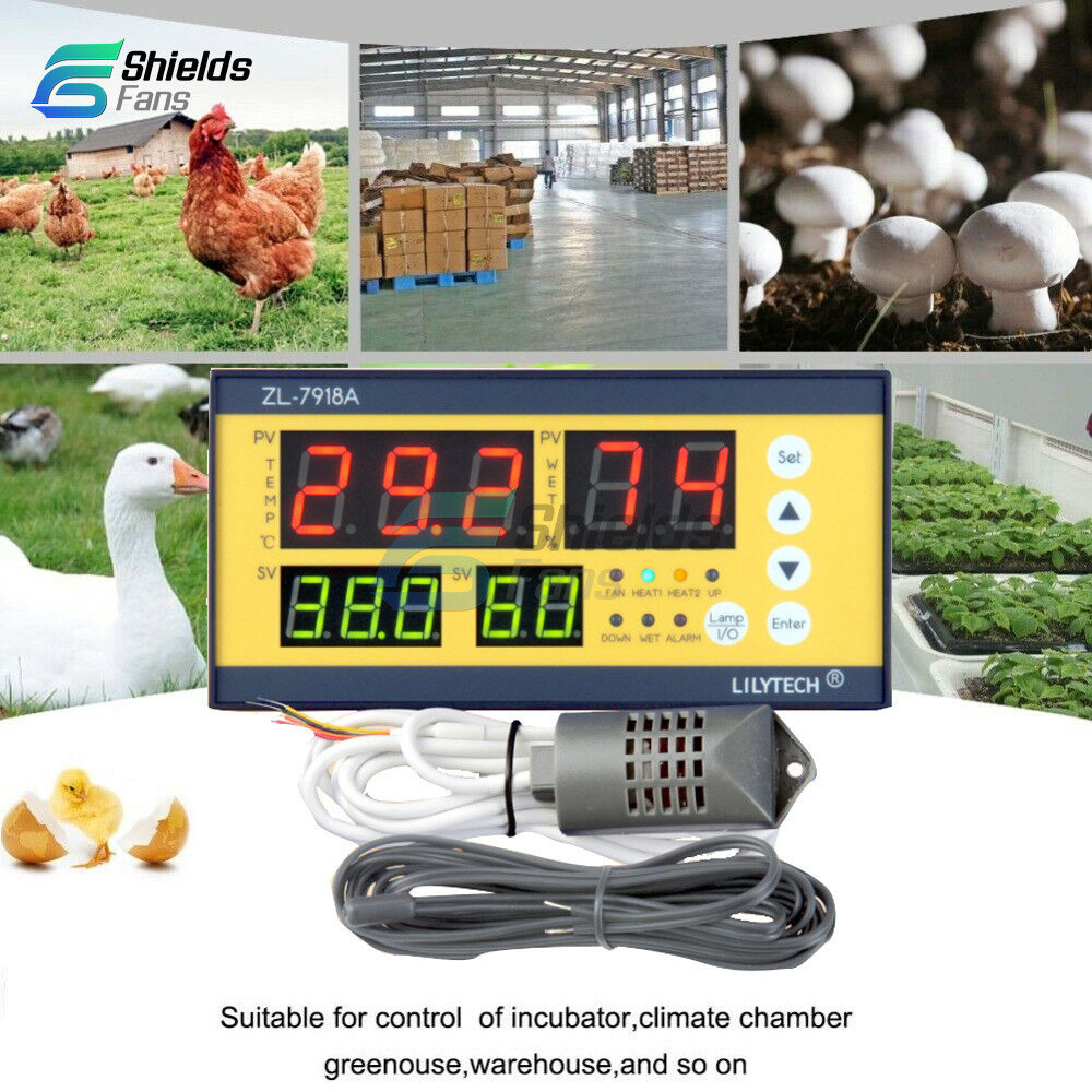 AC 100-240V Temperature Humidity Controller Sensor ZL-7918A Smart Incubator
