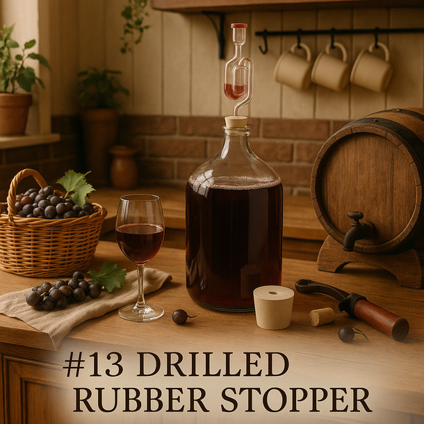 LD Carlson No. 13 Drilled Rubber Stopper