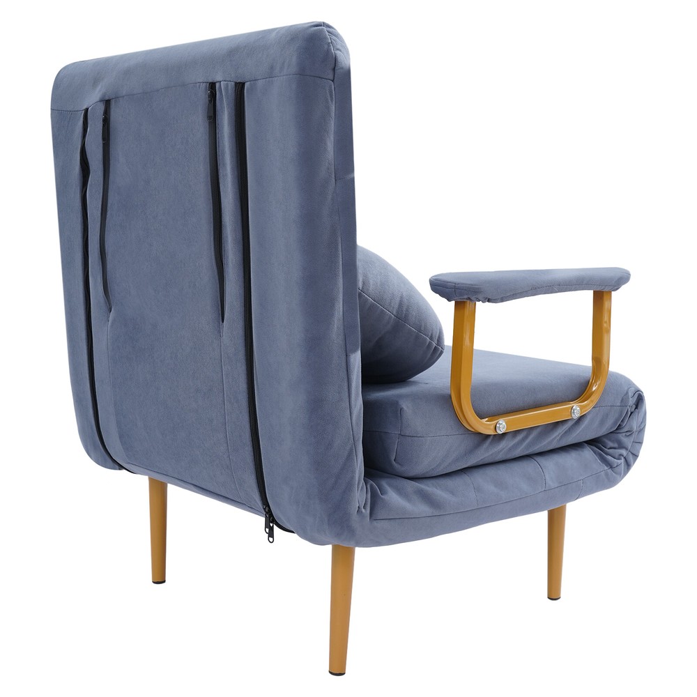 Folding Sofa Bed with Iron Frame, Adjustable Backrest, Space-Saving Design