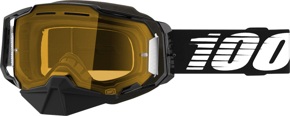 100% Armega Snow Goggles - Black - Yellow