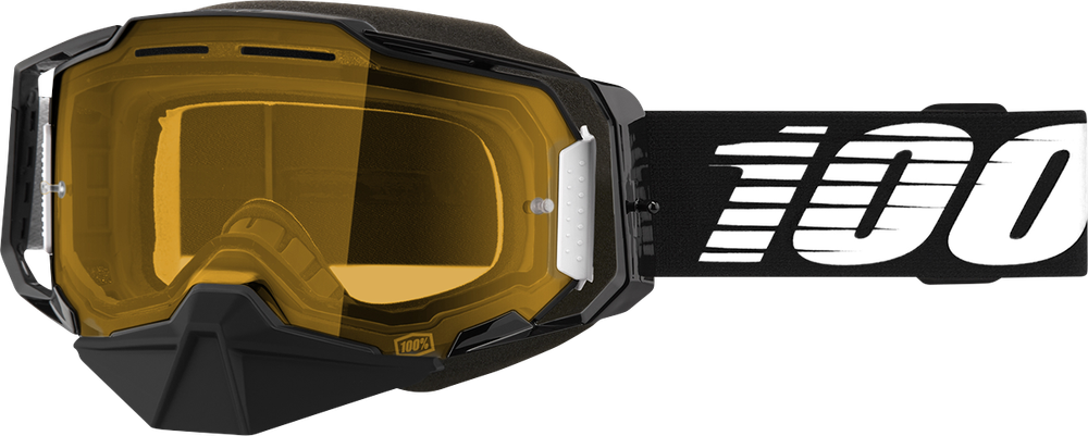 100% Armega Snow Goggles - Black - Yellow