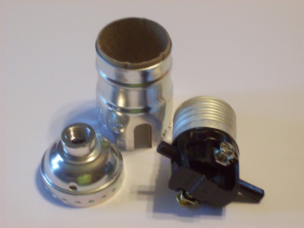 NICKLE PLATED PUSH-THRU LAMP SOCKET LAMP PART NEW 30773J