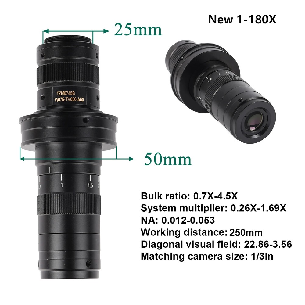 Adjustable Magnification Microscope Lens Zoom C Mount Lens For Microscope Camera