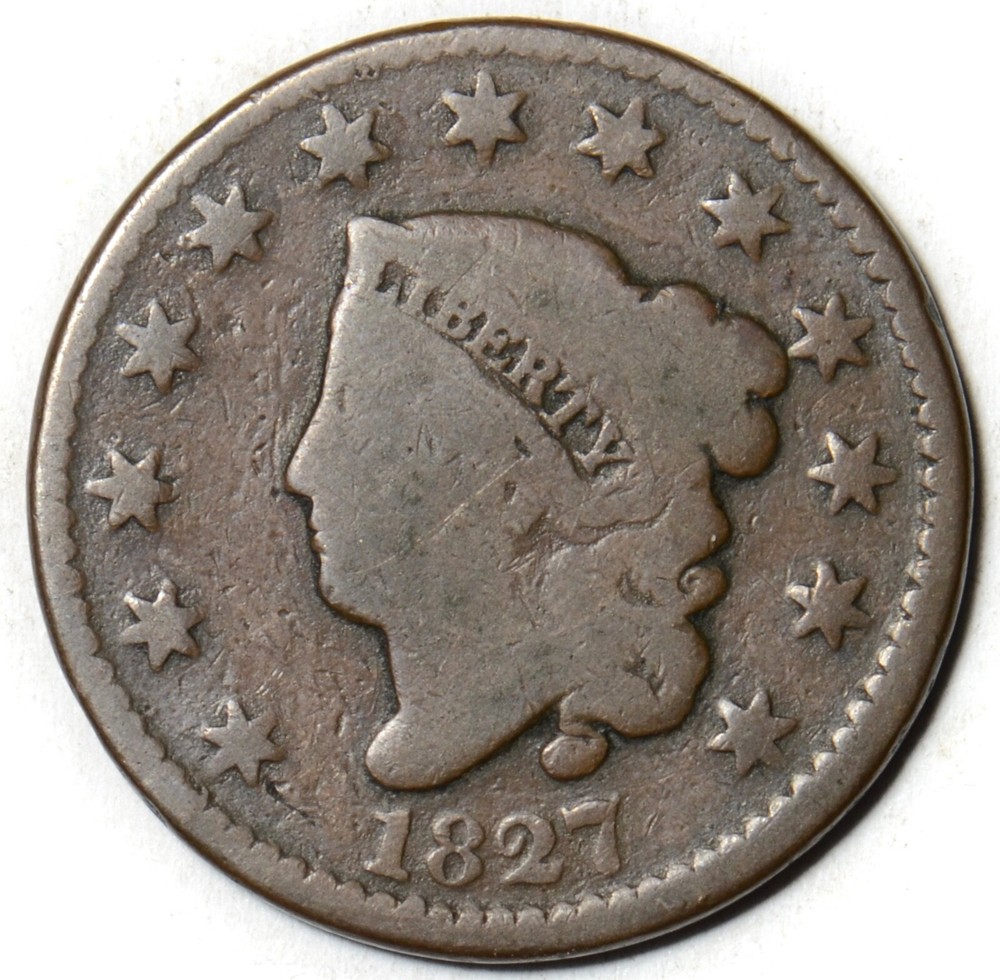 1827 Coronet Head Large Cent