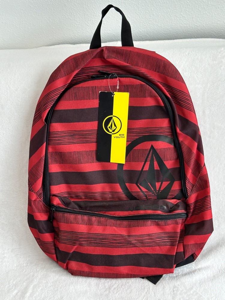 Volcom Equator2 Backpack Red Black Stripe & Sandstone Volcom Backpack