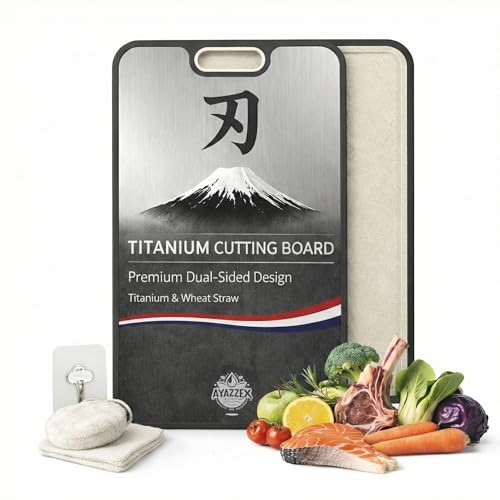 Pure Titanium Cutting Boards for Kitchen – Double-Sided 99.9% Titanium Surface